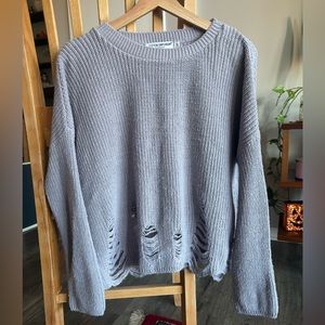 Light purple distressed sweater